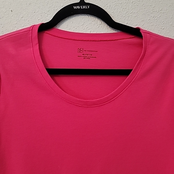 NOBO Fuscia Pink Scoop Neck T-Shirt Sz XL (15-17) - Picture 3 of 10